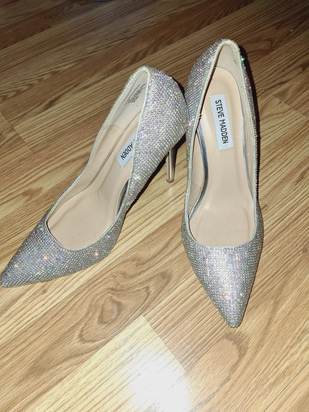 Steve Madden Women's Iridescent Crystal Pointed-Toe Heels